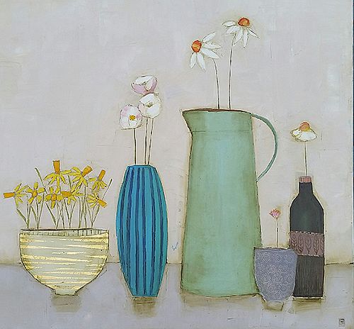 Eithne  Roberts - Daffodil bowl and other flowers